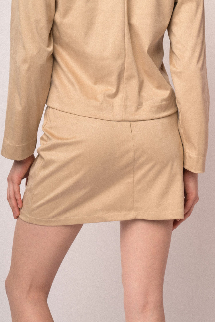 Faux suede miniskirt