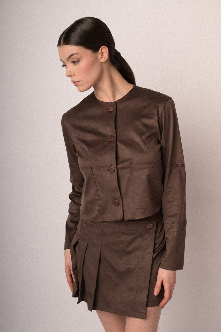 Faux suede jacket