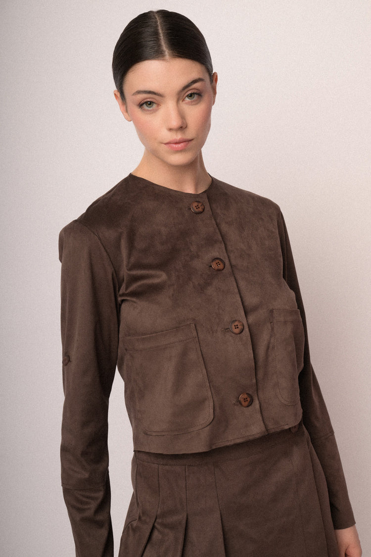 Faux suede jacket