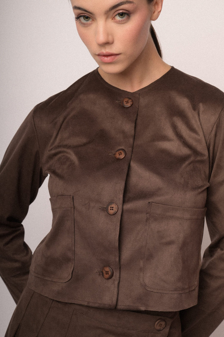 Faux suede jacket