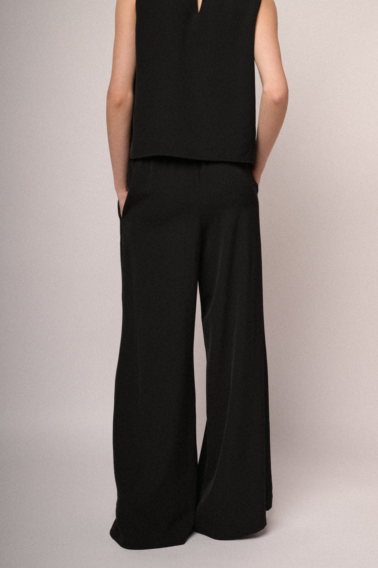 Black extra-wide leg trousers