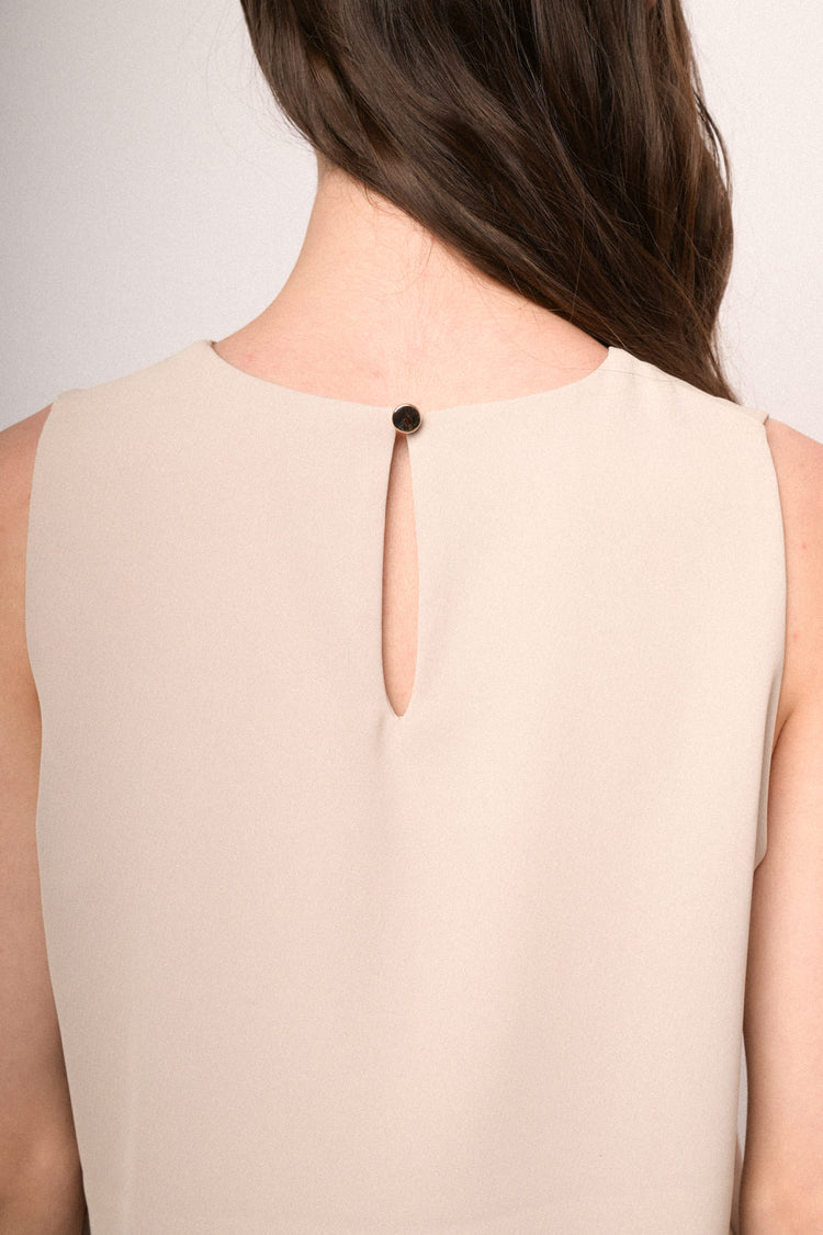 Beige fluid cropped top