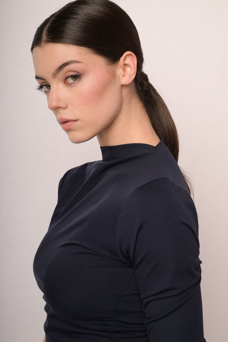 Gathered sheath mini dress