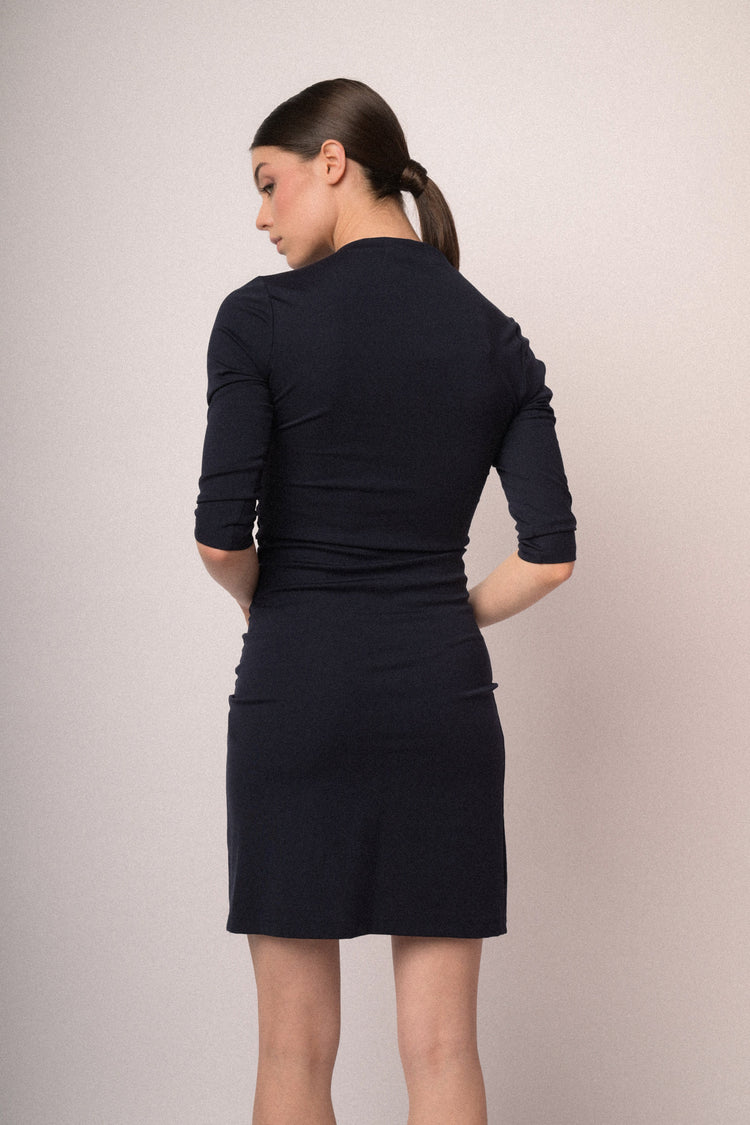 Gathered sheath mini dress