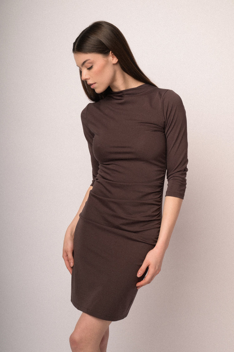 Gathered sheath mini dress