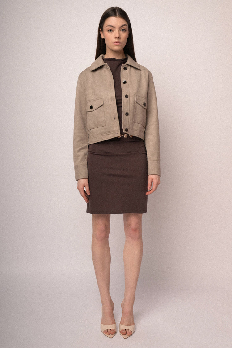 Gathered sheath mini dress