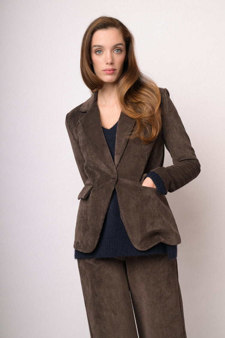 Dark brown corduroy blazer
