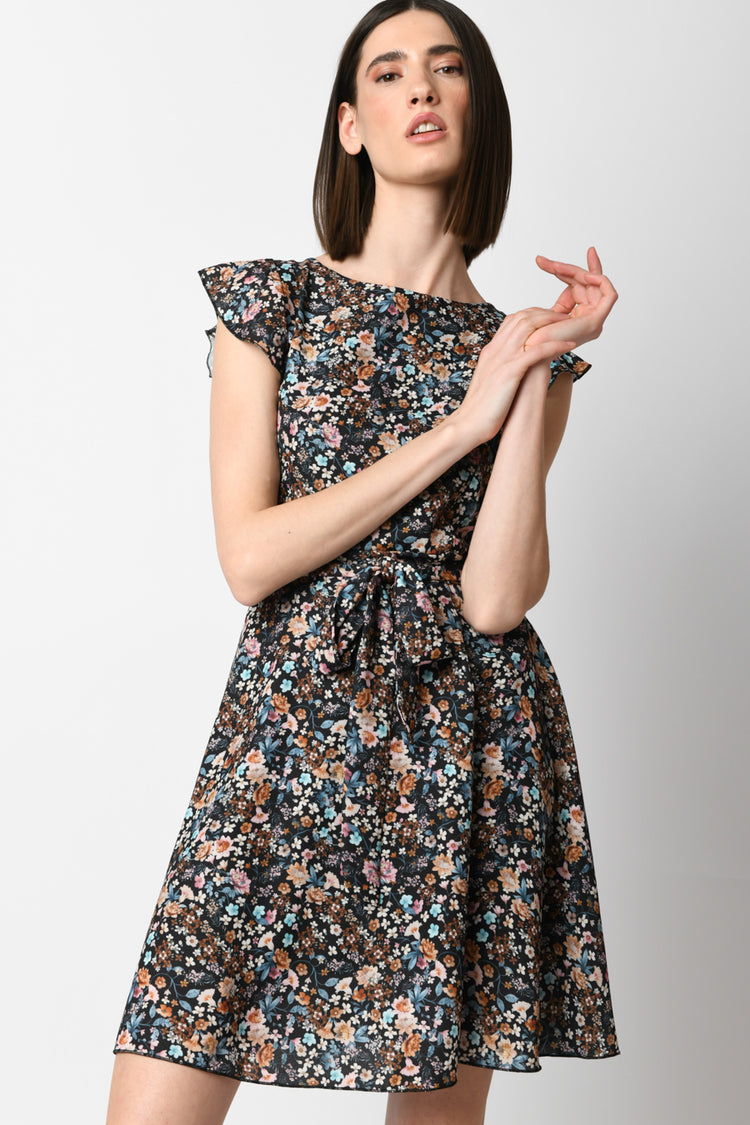 Micro floral print dress