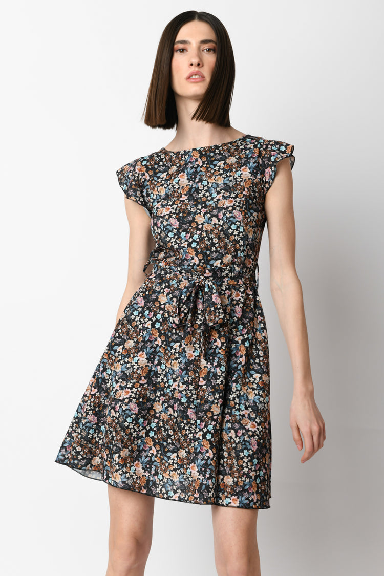 Micro floral print dress