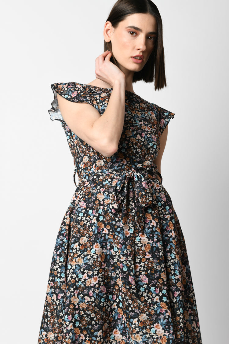 Micro floral print dress