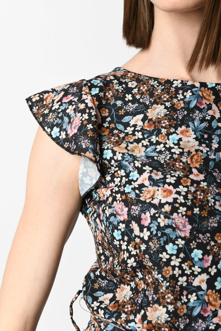 Micro floral print dress