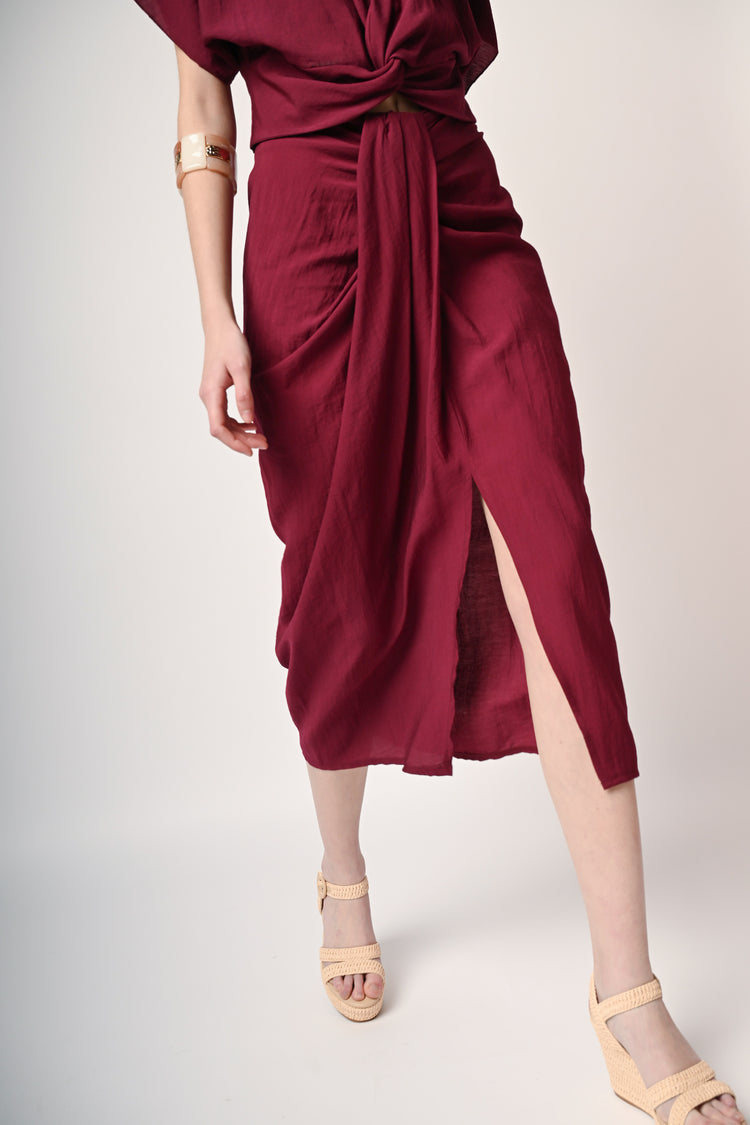 Twist midi skirt