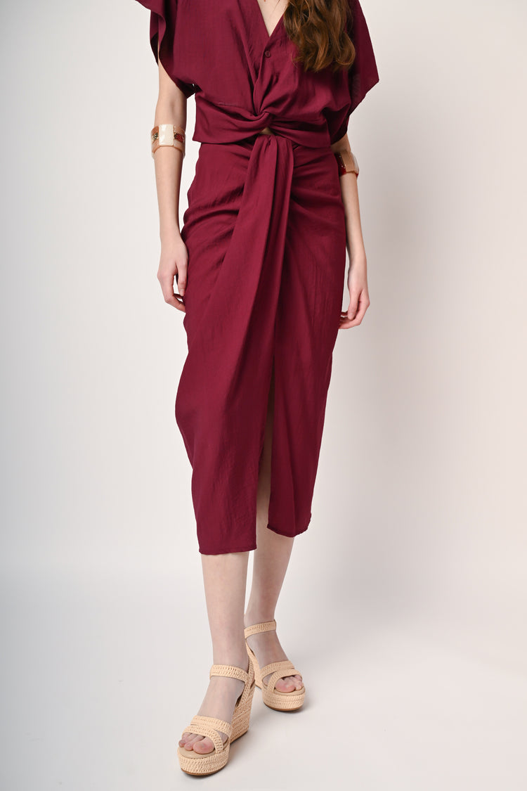 Twist midi skirt