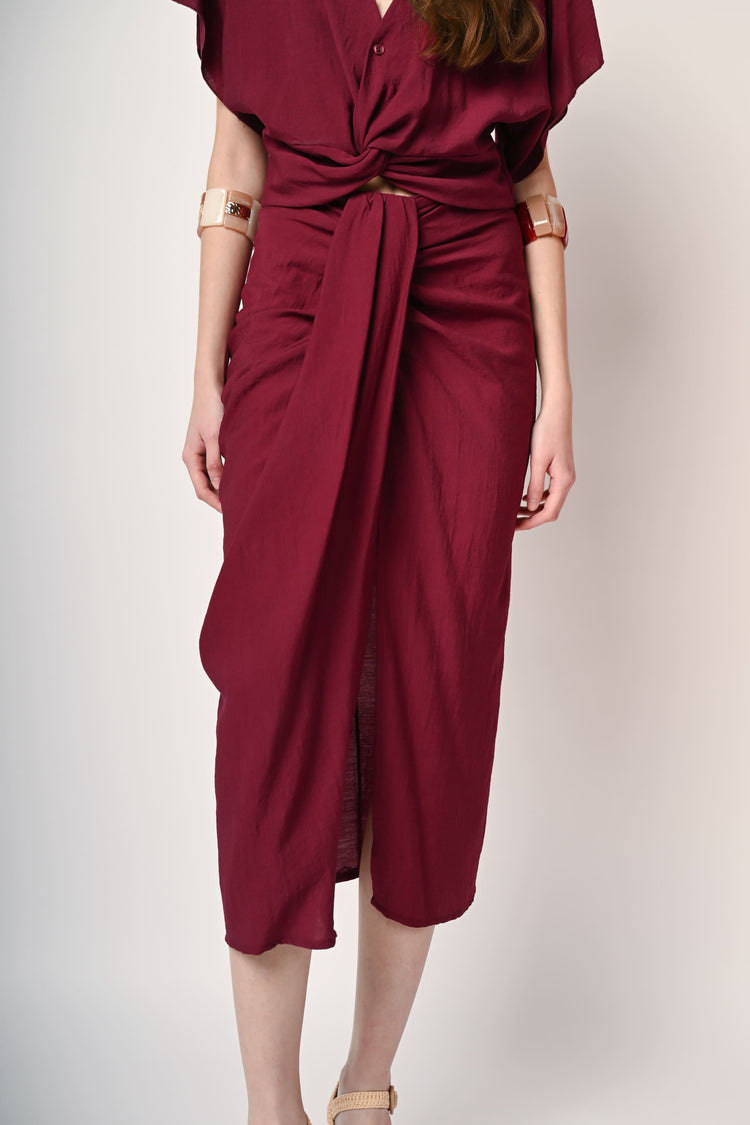 Twist midi skirt