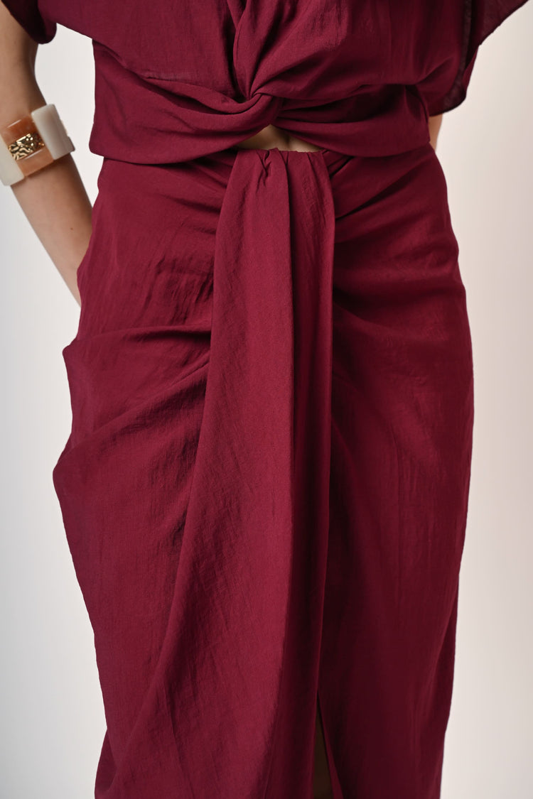 Twist midi skirt
