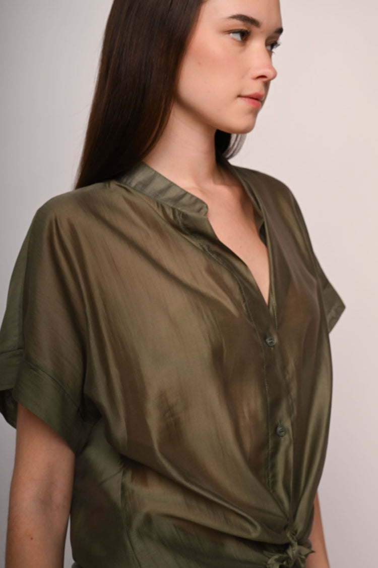 Knot muslin shirt
