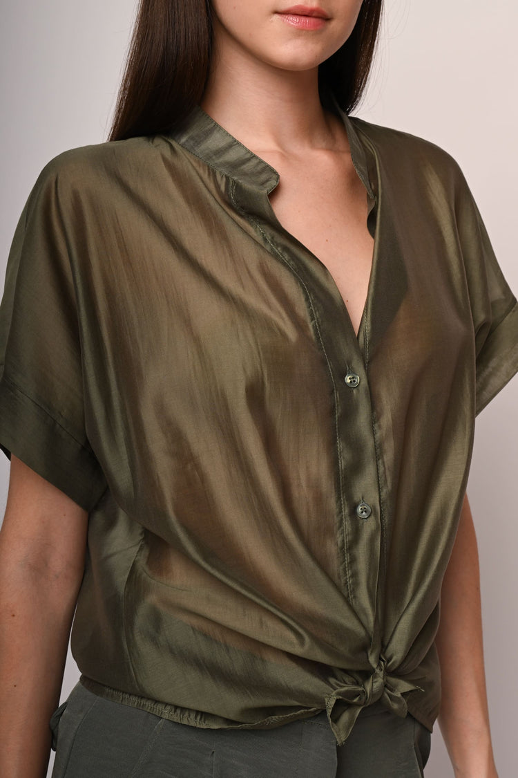 Knot muslin shirt