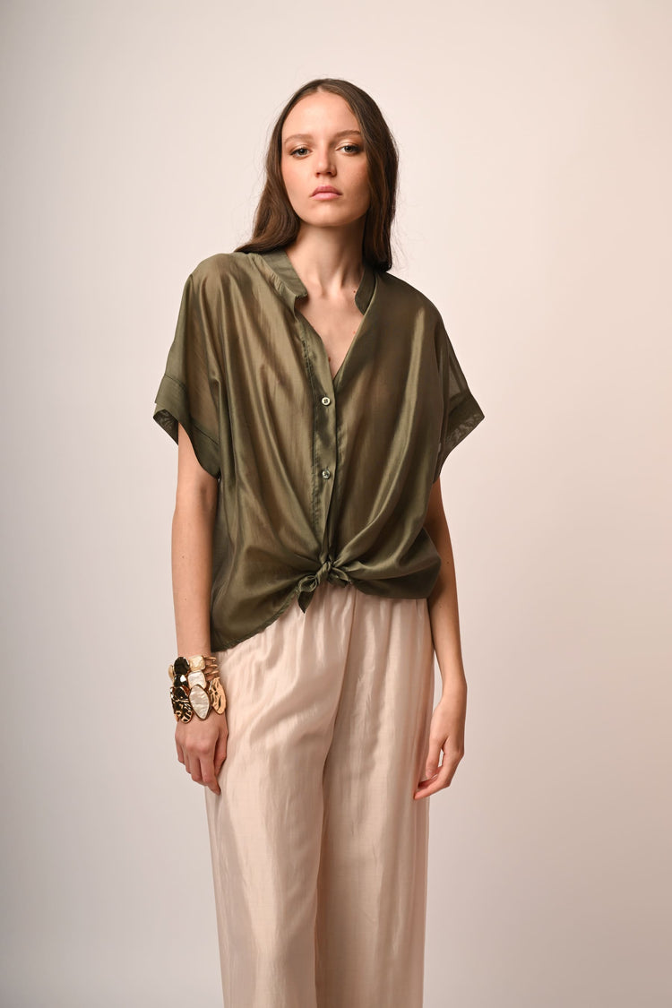 Knot muslin shirt
