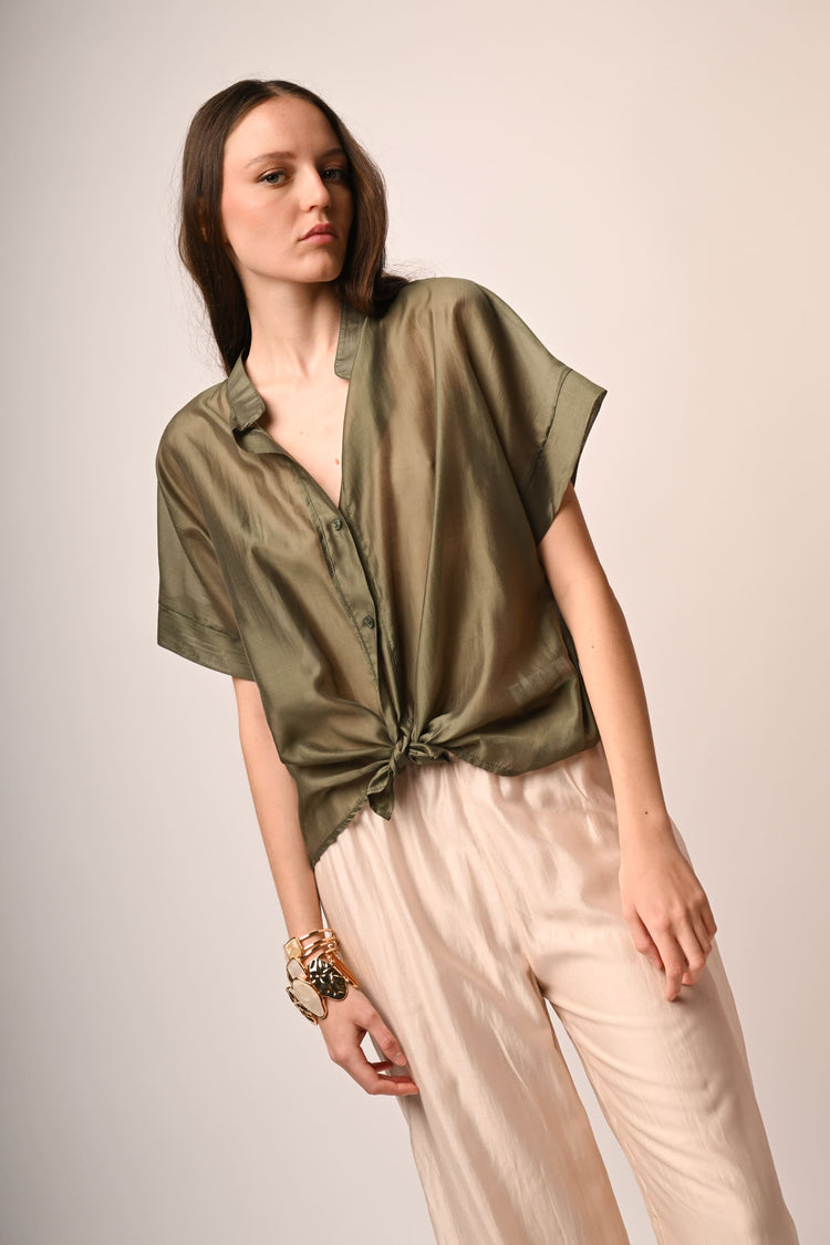Knot muslin shirt
