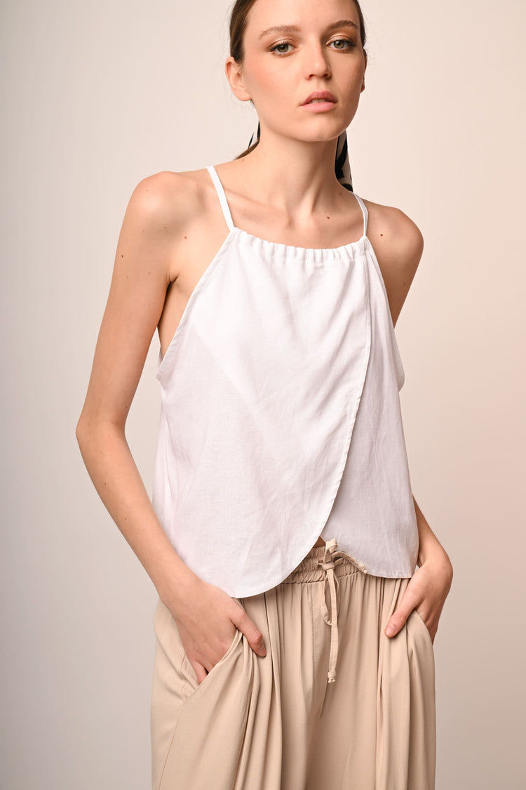 Rounded halter top