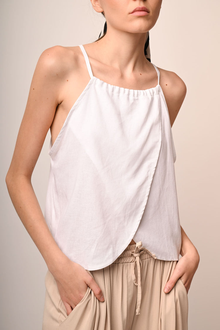 Rounded halter top