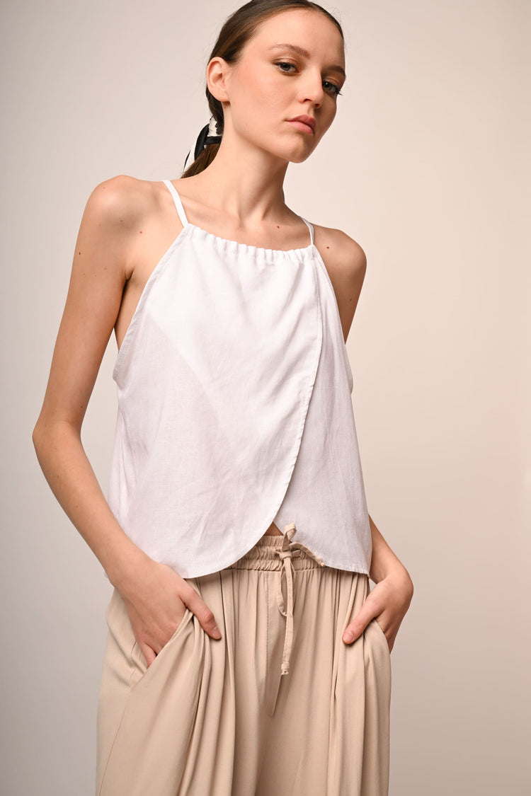 Rounded halter top