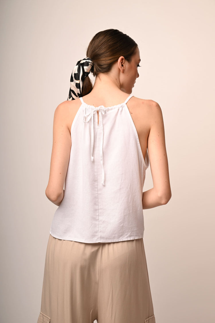 Rounded halter top