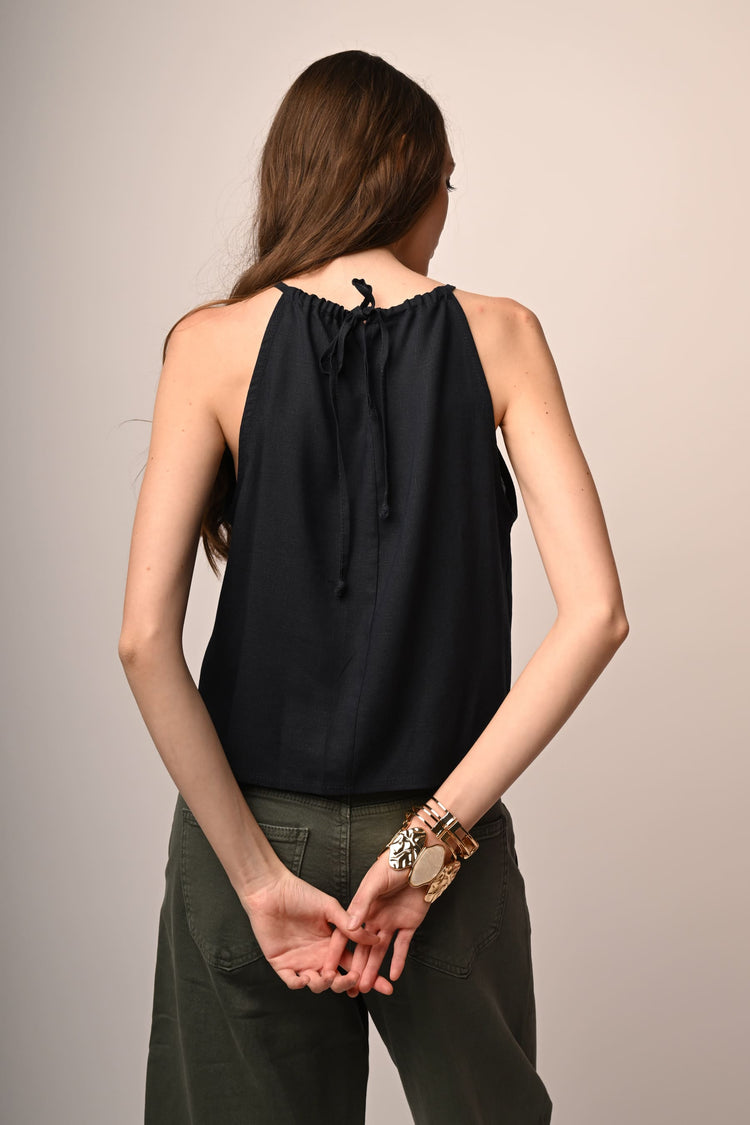 Rounded halter top