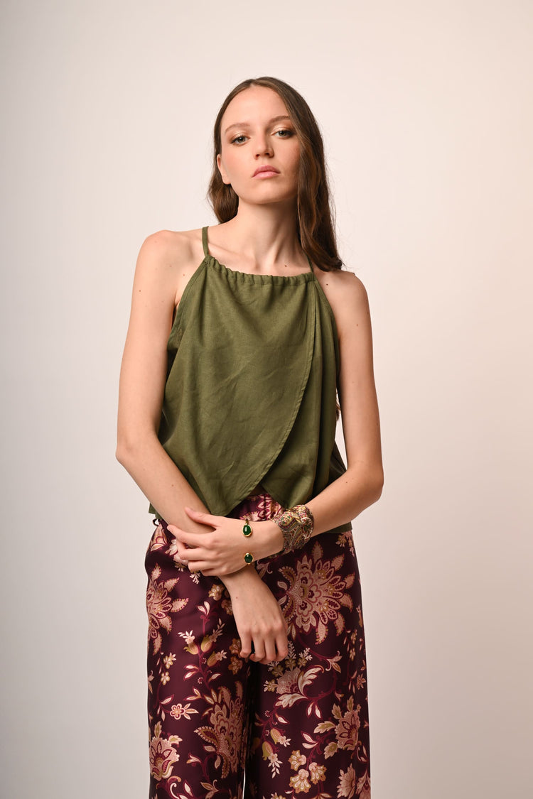 Rounded halter top