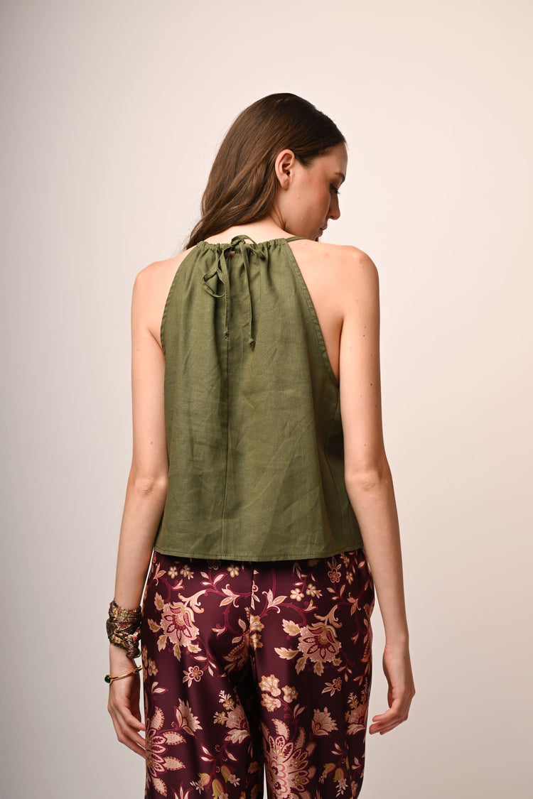 Rounded halter top