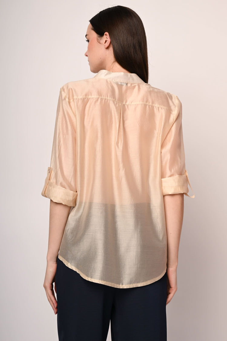 Chest-pocket muslin shirt