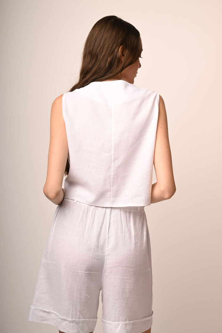 Linen and viscose waistcoat