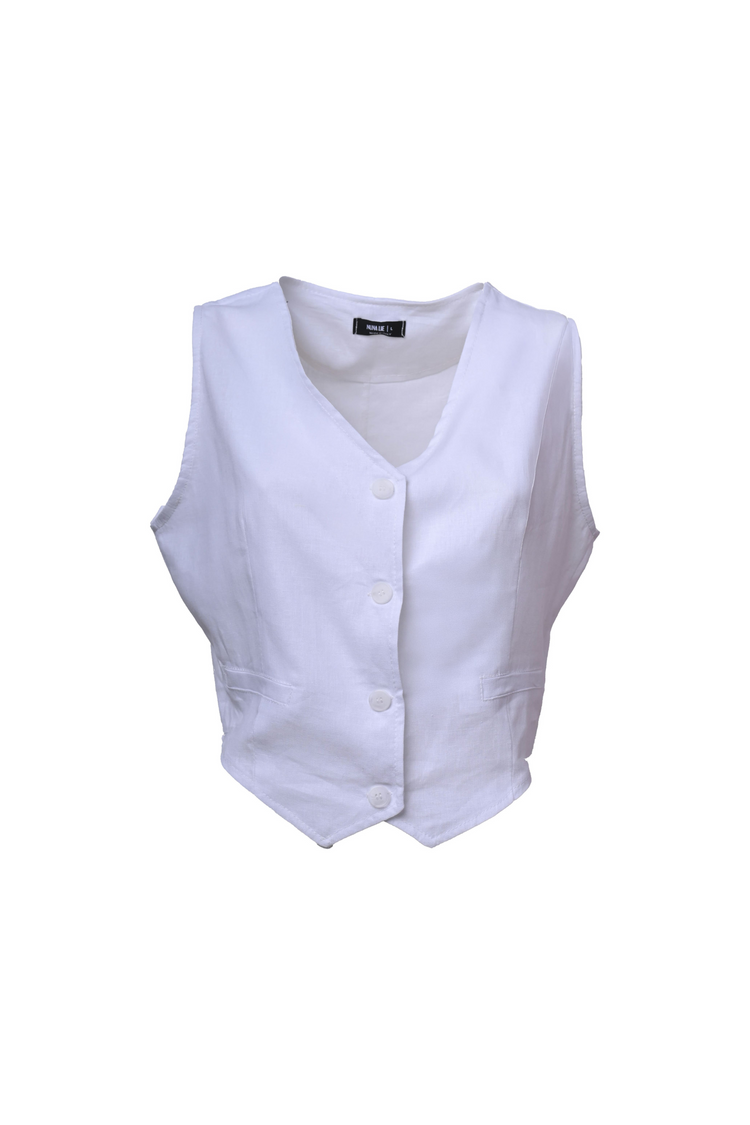 Linen and viscose waistcoat