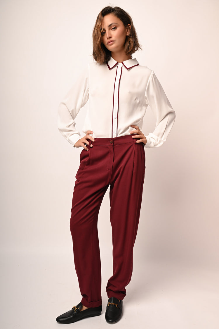 Viscose darts trousers