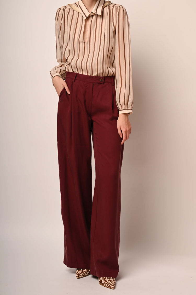 Lyocell wide-leg trousers