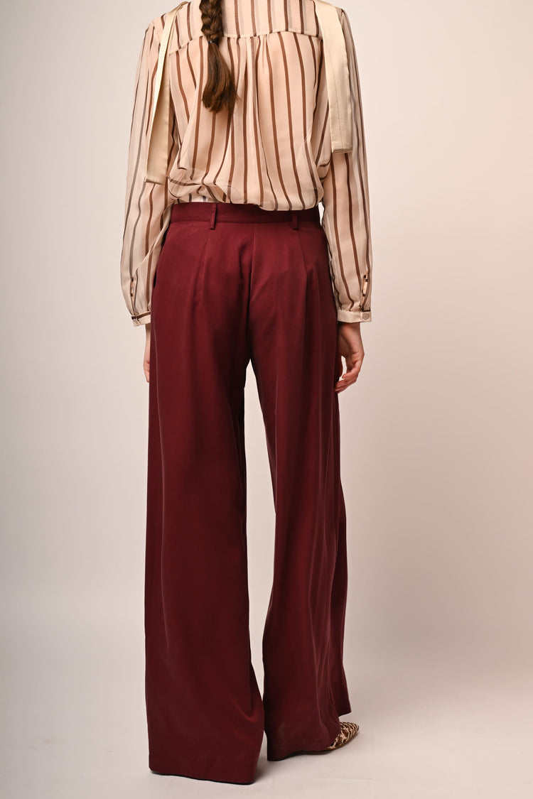Lyocell wide-leg trousers