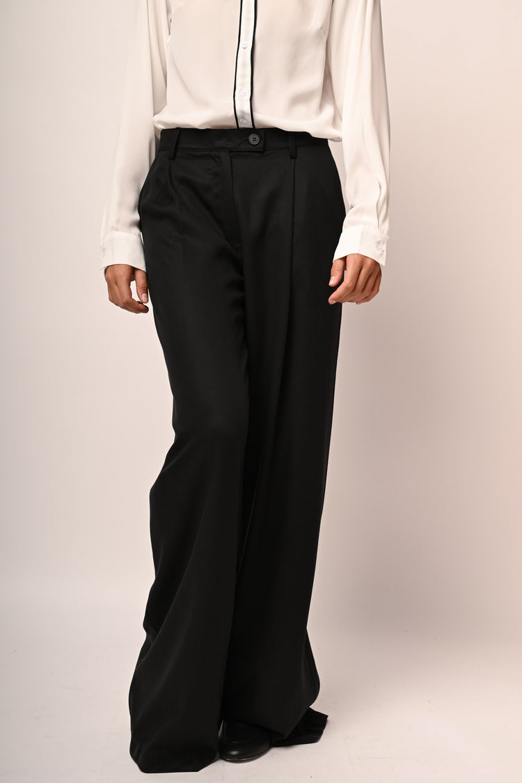 Lyocell wide-leg trousers