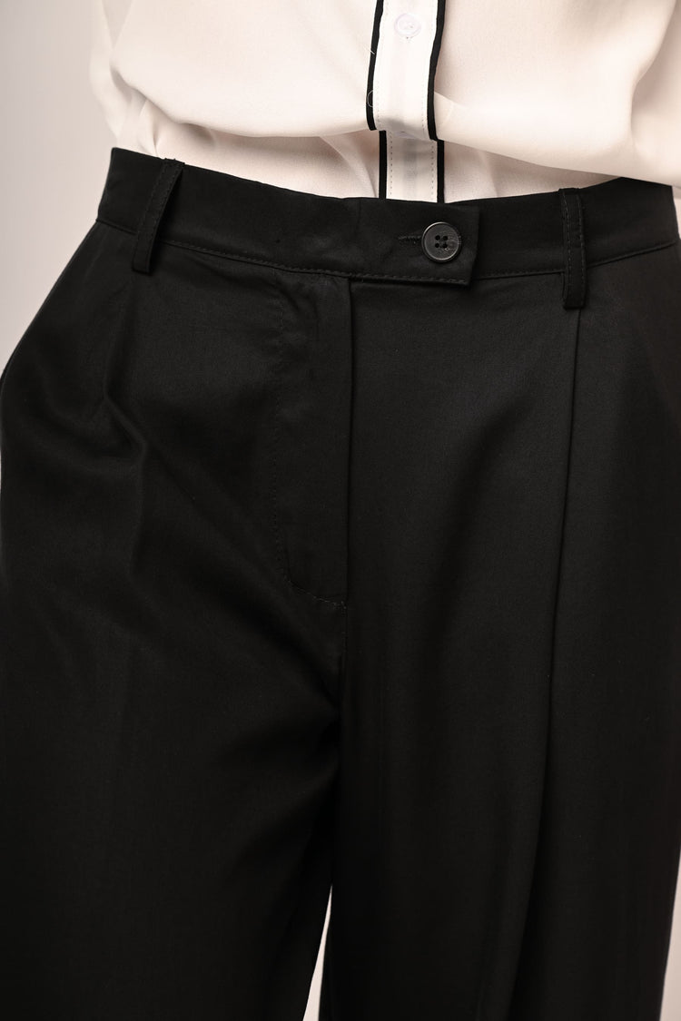 Lyocell wide-leg trousers