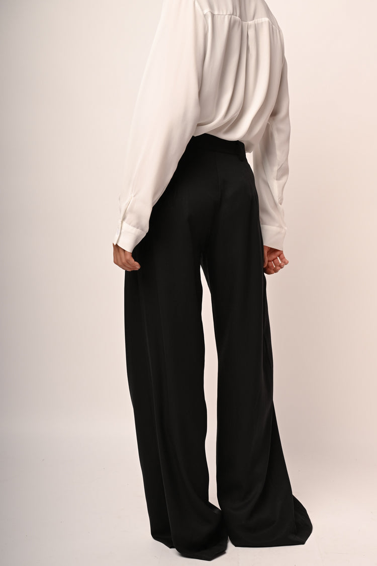 Lyocell wide-leg trousers