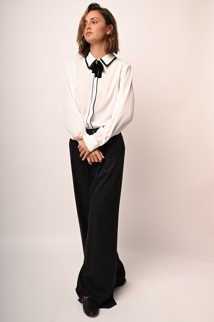 Lyocell wide-leg trousers