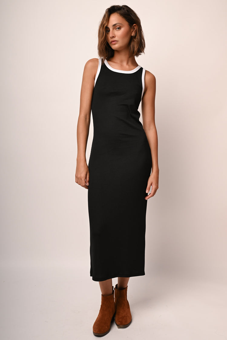 Ribbed knit midi dress