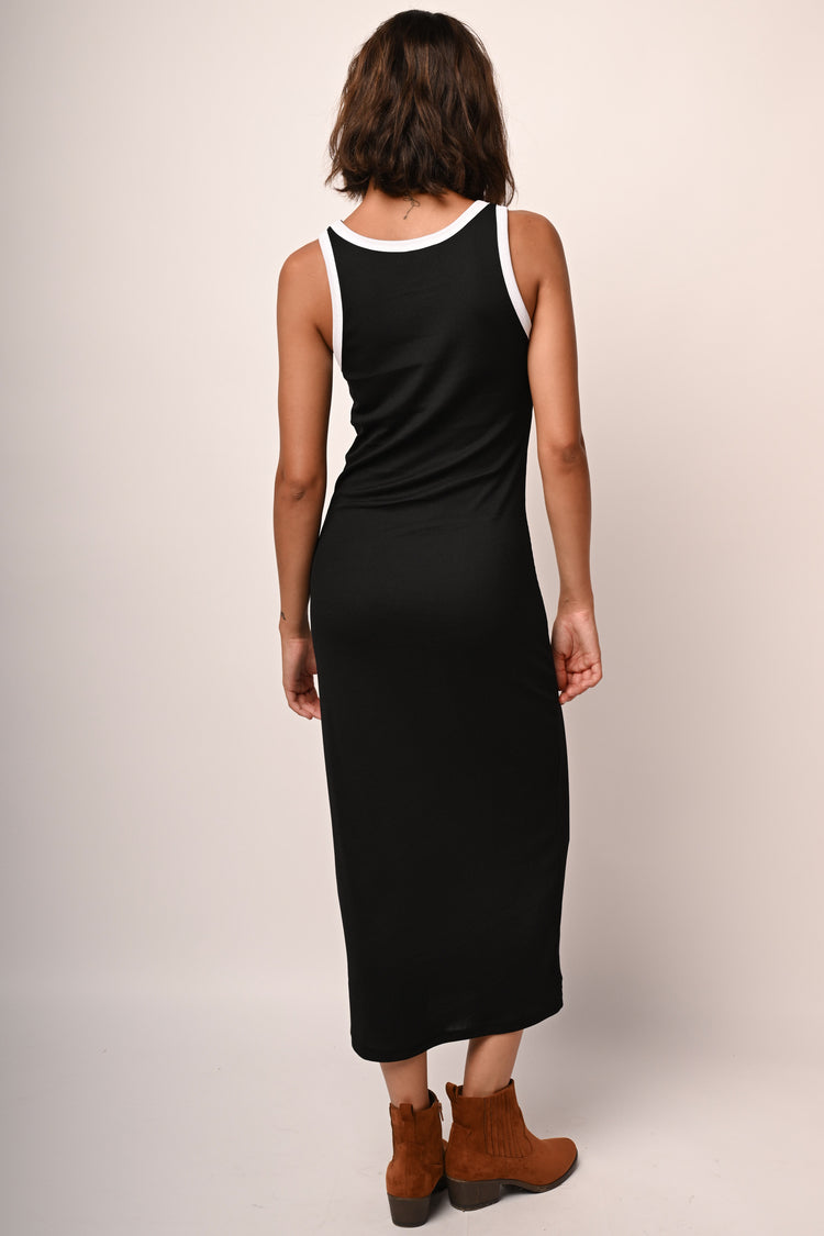 Ribbed knit midi dress