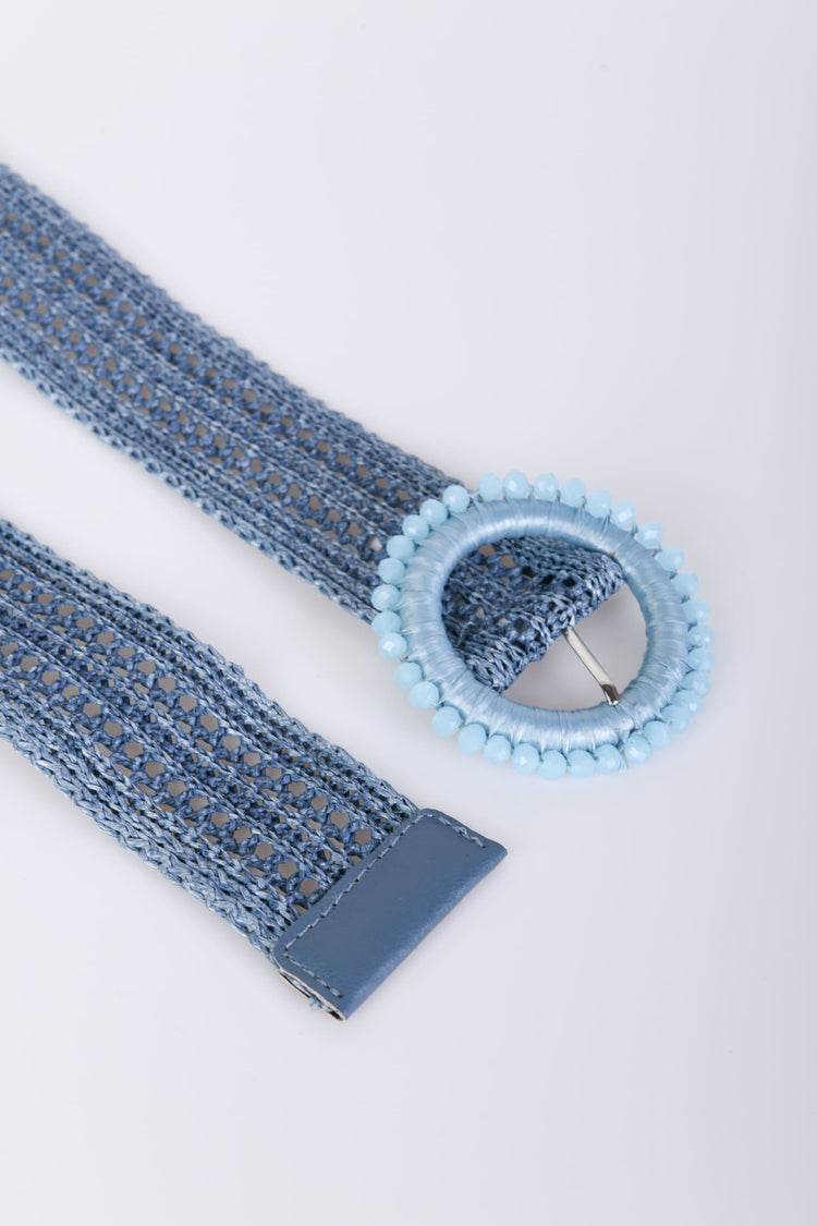 Round buckle crochet belt