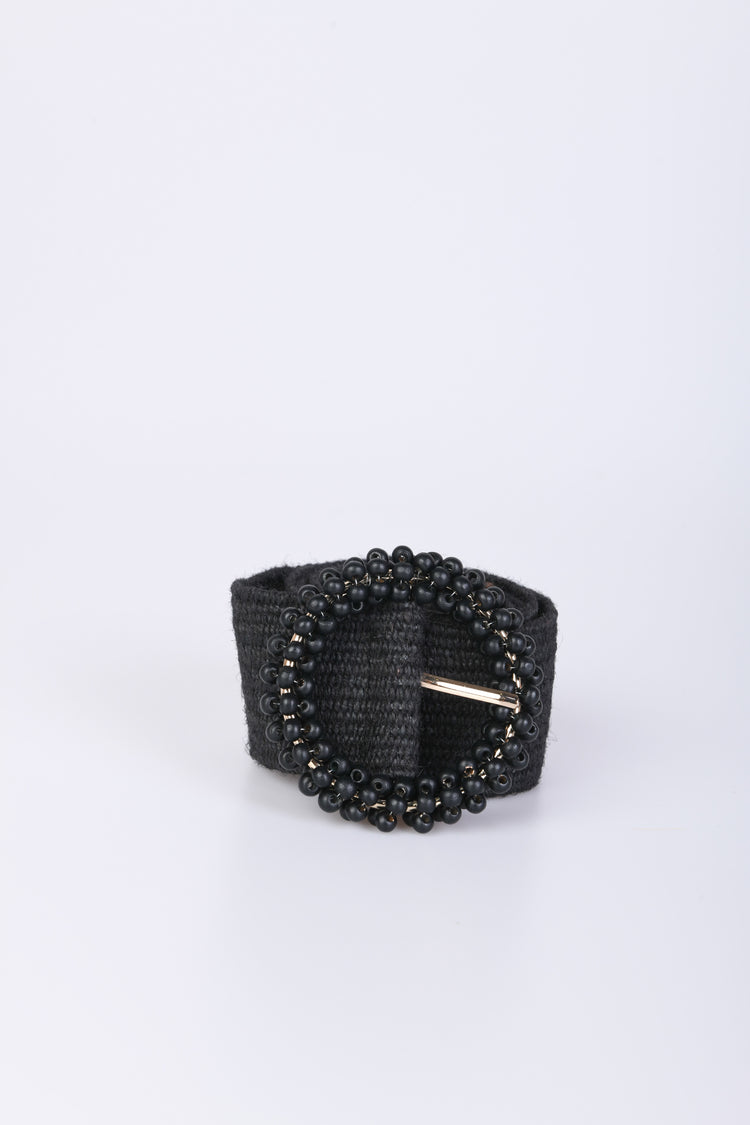 Beads buckle rope belt