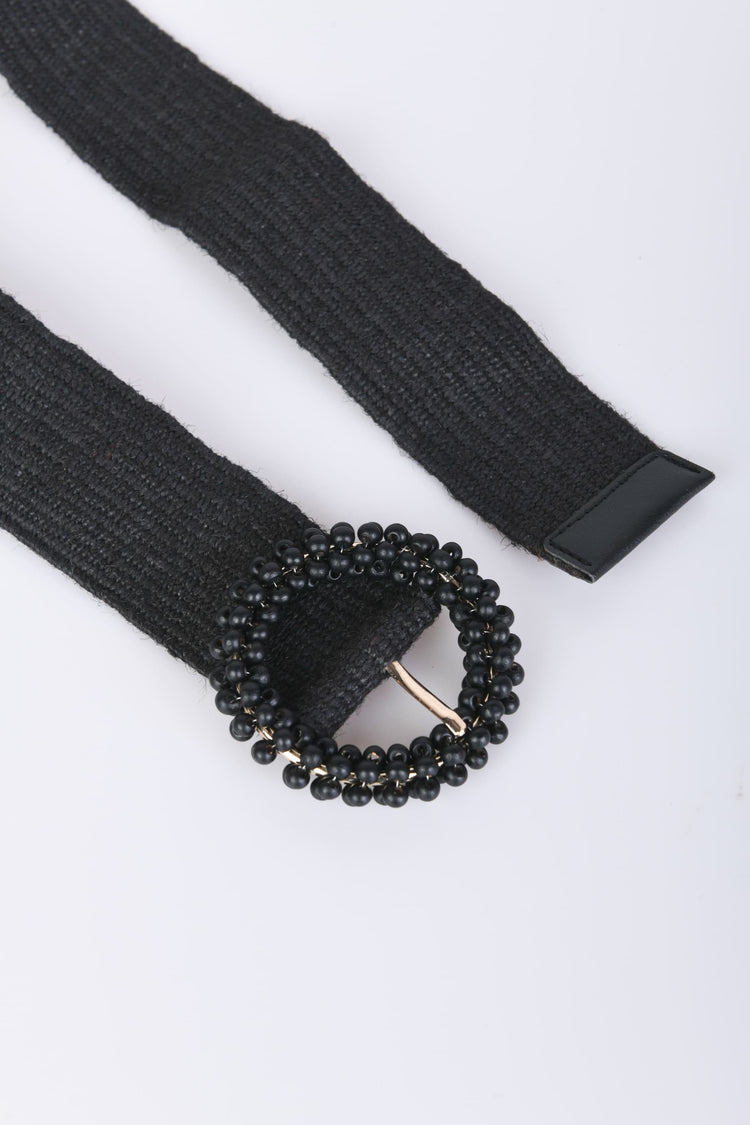 Beads buckle rope belt