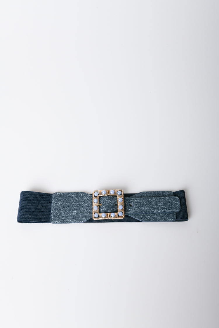 Jewel buckle denim blet