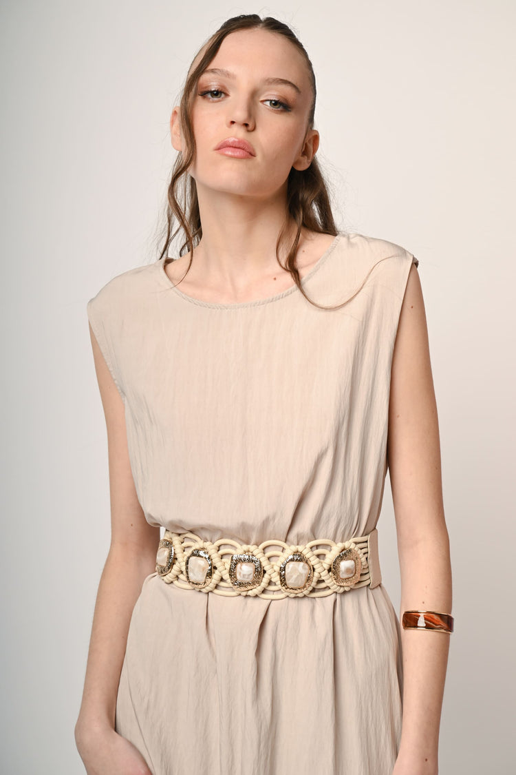 Stones woven elastic belt
