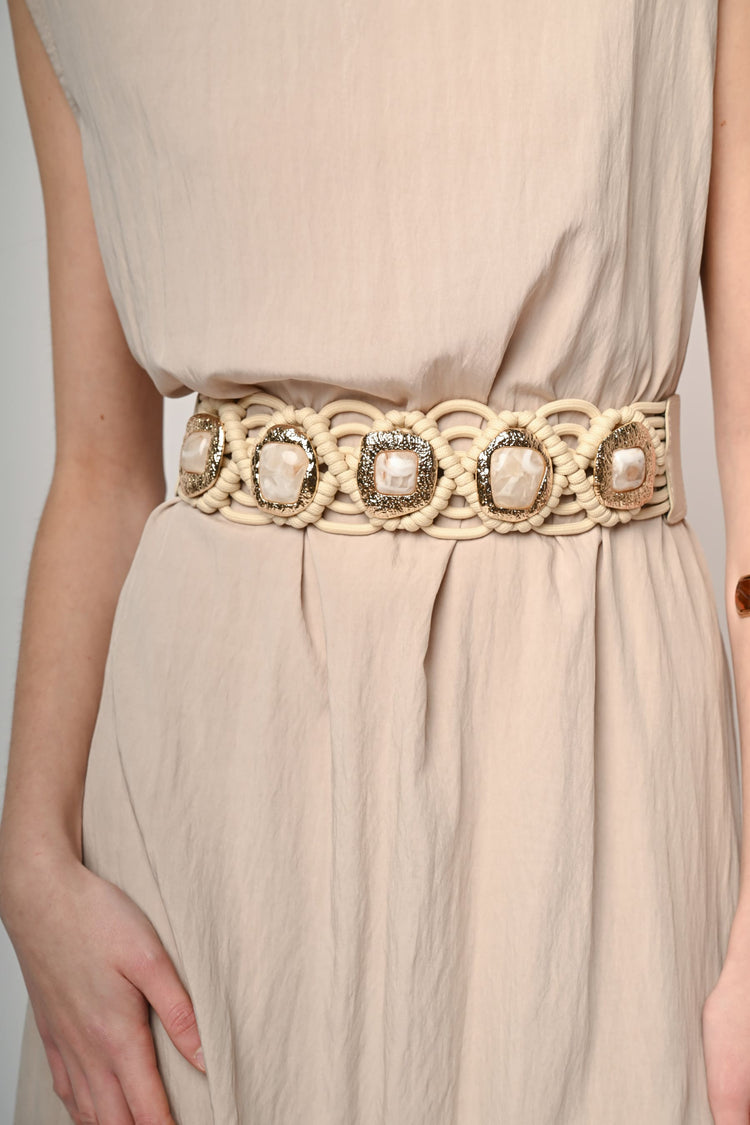 Stones woven elastic belt
