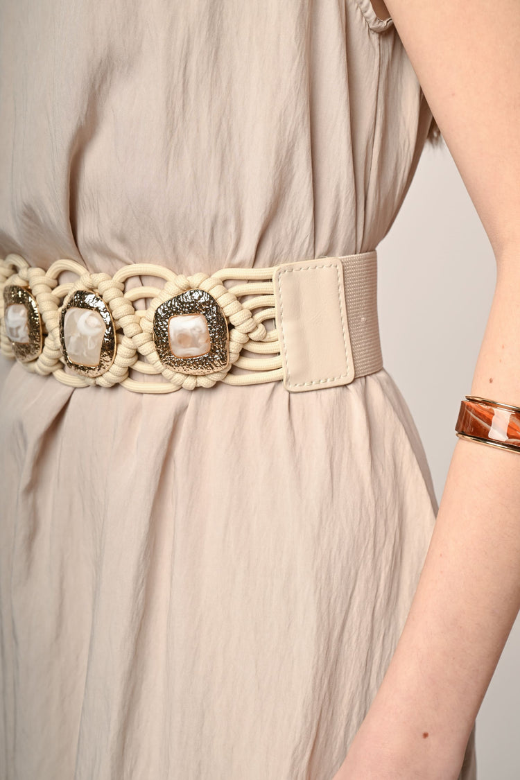 Stones woven elastic belt