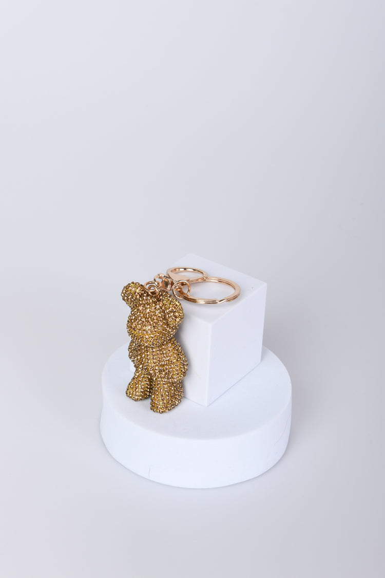 Rhinestoned teddy bear keychain